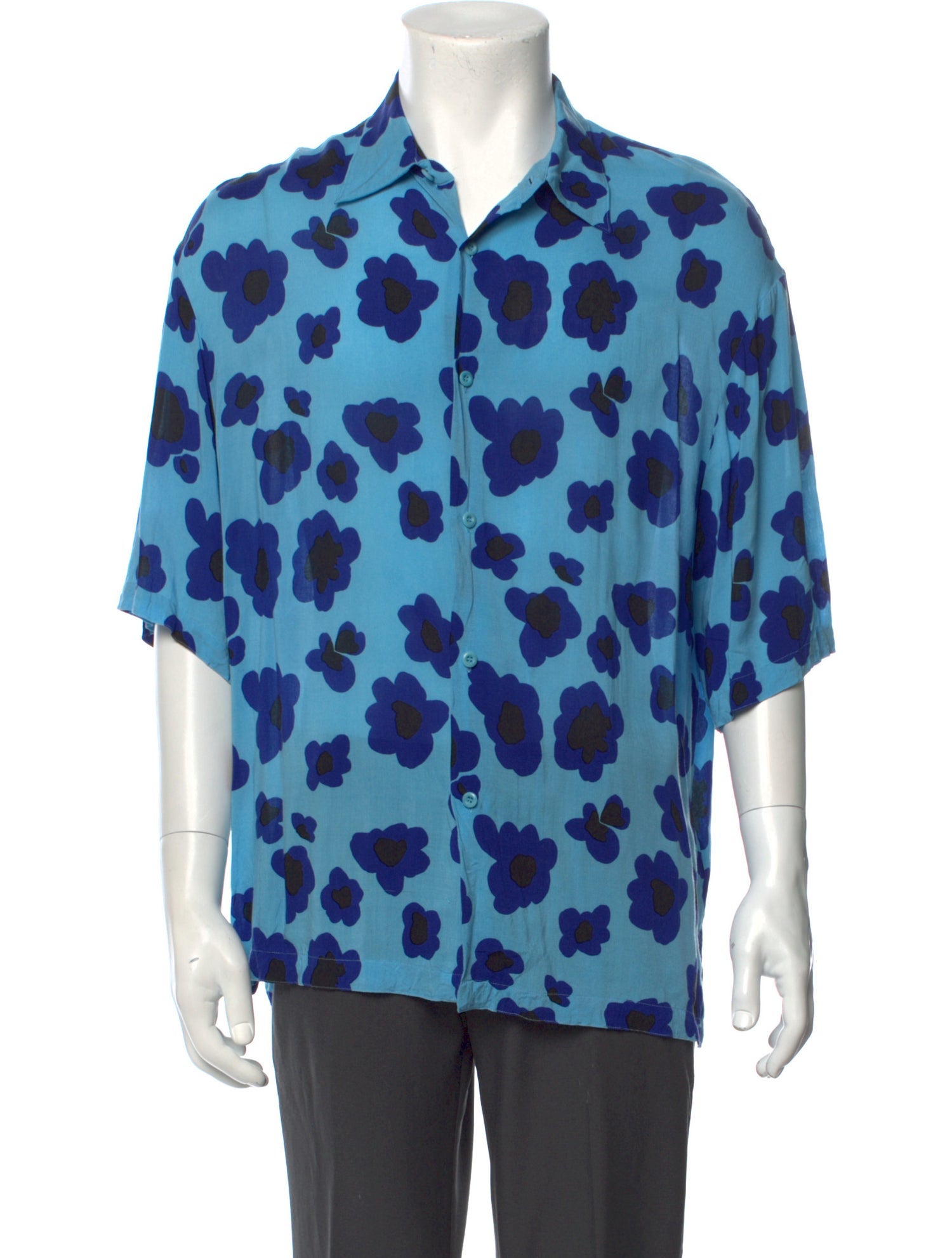 Sandro Floral Print Three-Quarter Sleeve Shirt